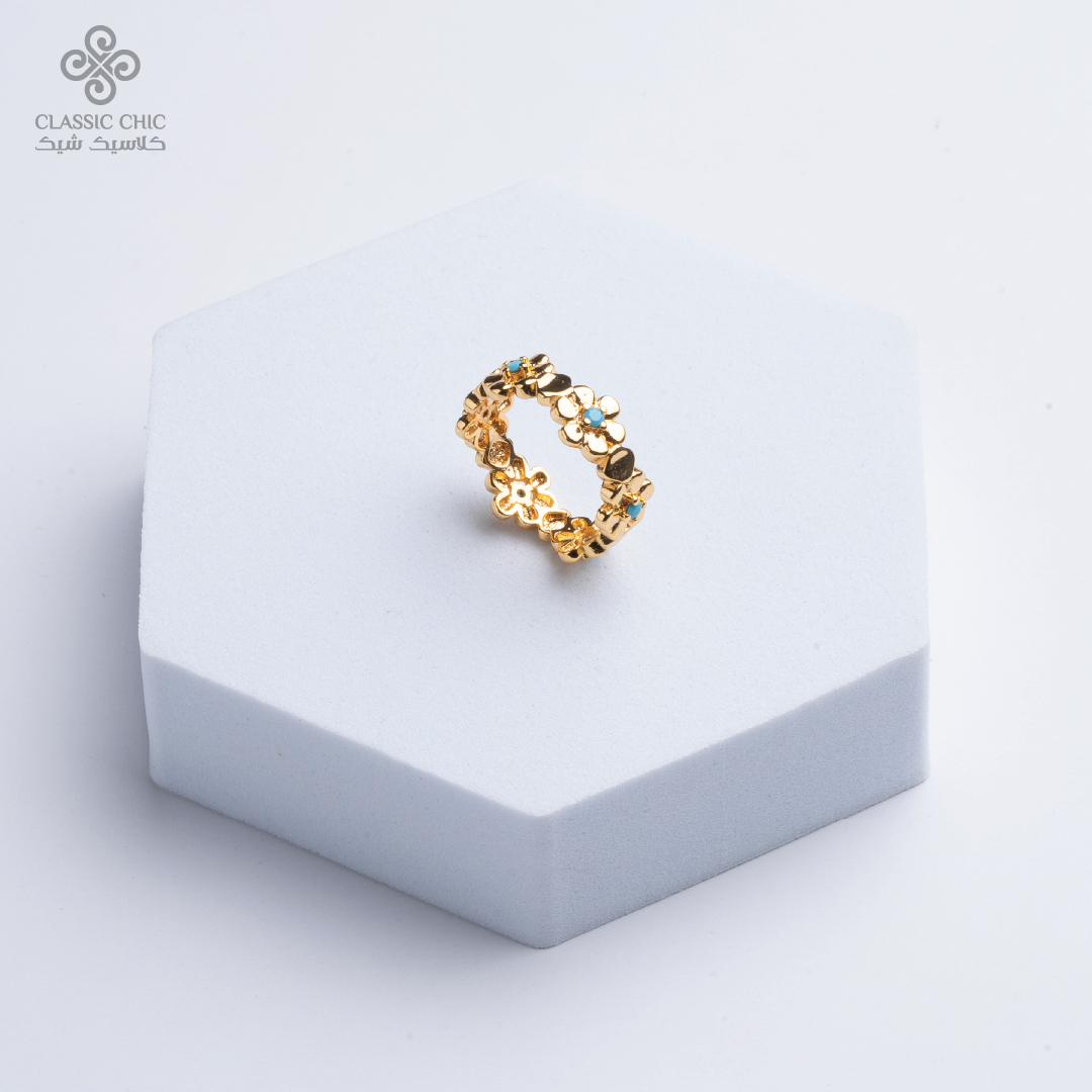 Artboard 72خاتم الوردة4 خاتم الزهور - فيروز - الصورة 1