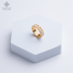 خاتم اللؤلؤ بالأحجار الشفافة