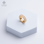 خاتم اللؤلؤ بالأحجار الشفافة